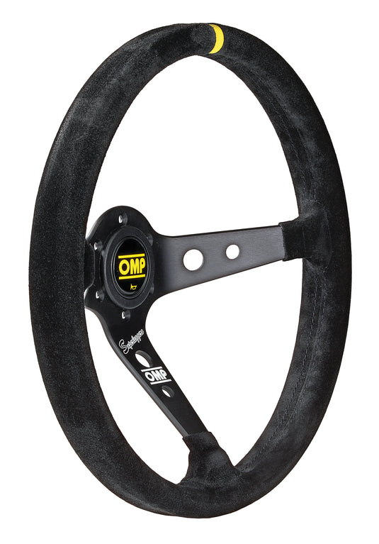 Volante OMP Corsica OV Superleggero a Calice (95 mm), Scamosciato Nero, Razze Nere