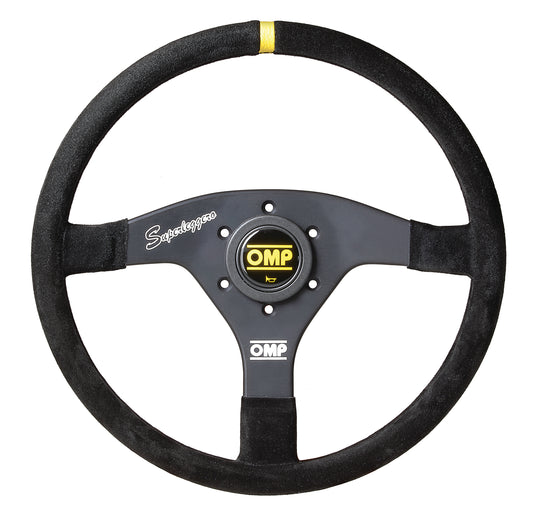 Volante OMP Velocità OV Superleggero Piatto, Scamosciato Nero, Razze Nere