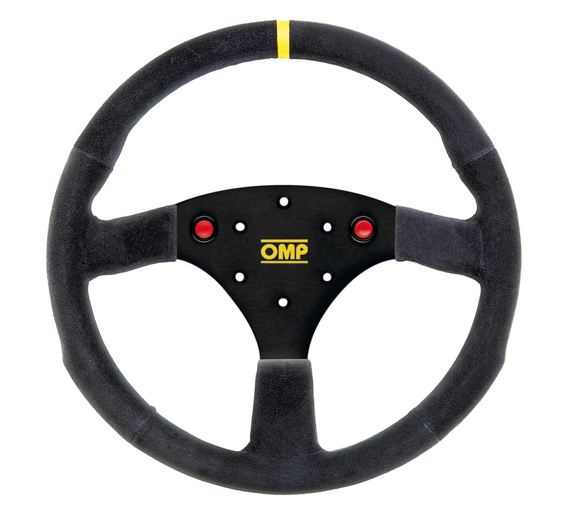 Carica immagine in Galleria Viewer, Volante OMP 320 ALU SP Piatto, Scamosciato Nero, Razze Nere

