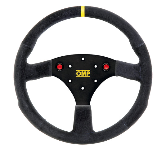 Volante OMP 320 ALU SP Piatto, Scamosciato Nero, Razze Nere