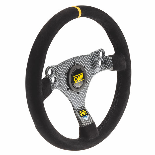 Volante OMP 320 Hybrid S Piatto, Scamosciato Nero, Razze in Carbonio