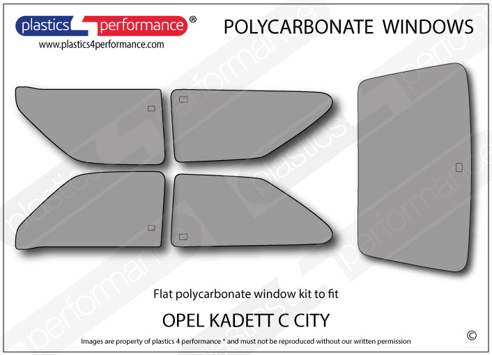 Vetri in Policarbonato per Opel Kadett C City