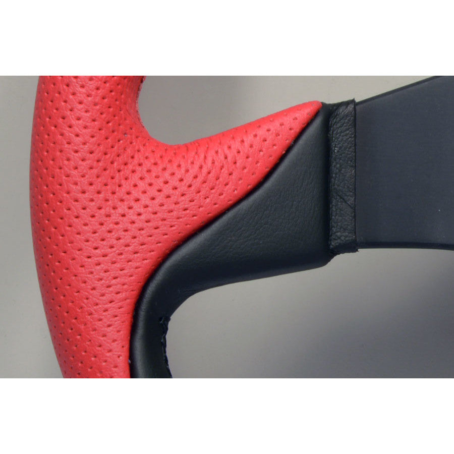 Volante Personal Thunder (350 mm) Pelle Nera & Pelle Rossa Forata, Razze Nere