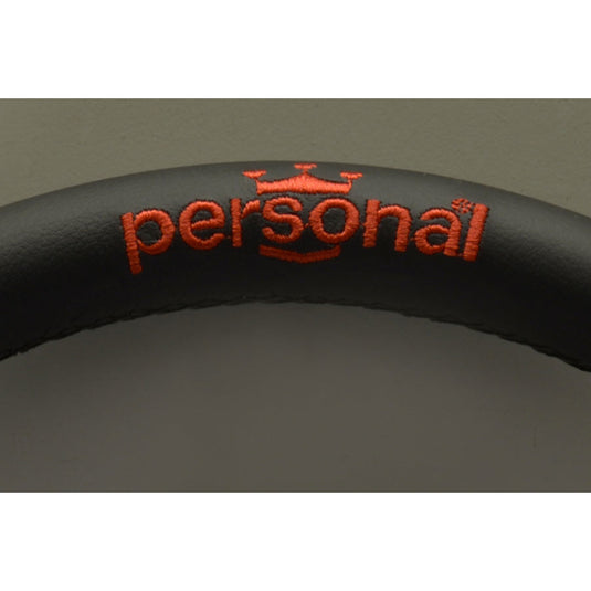 Volante Personal Pole Position (330 mm) Pelle Nera & Scamosciato Rosso, Razze Nere, Logo Rosso