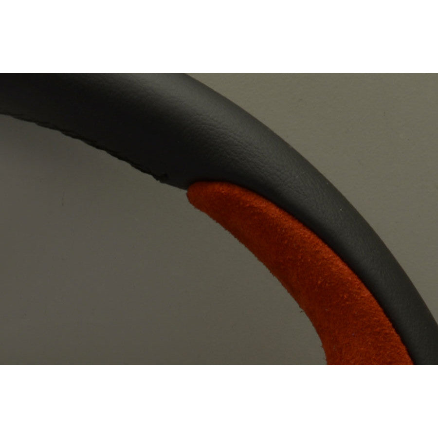 Volante Personal Pole Position (330 mm) Pelle Nera & Scamosciato Rosso, Razze Nere, Logo Rosso