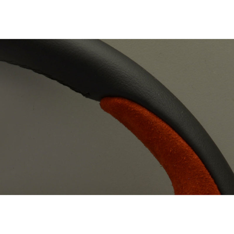 Carica immagine in Galleria Viewer, Volante Personal Pole Position (350 mm) Pelle Nera &amp; Scamosciato Rosso, Razze Nere, Logo Rosso
