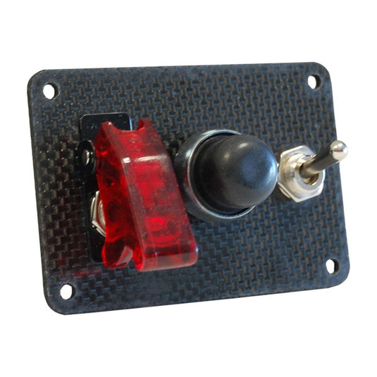 Pack Partenza 1 Accessori Targa Carbonio Genuino Interruttori + Pulsante
