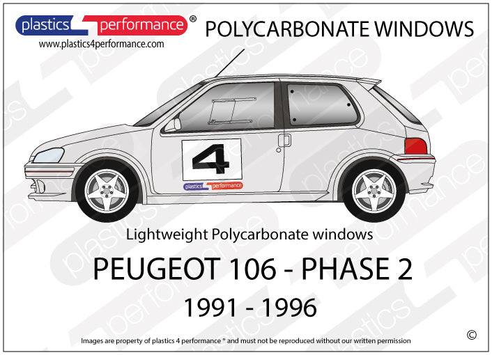 Vetri in Policarbonato per Peugeot 106 Fase 2 3 Porte