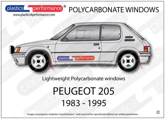 Vetri in Policarbonato per Peugeot 205 3 Porte