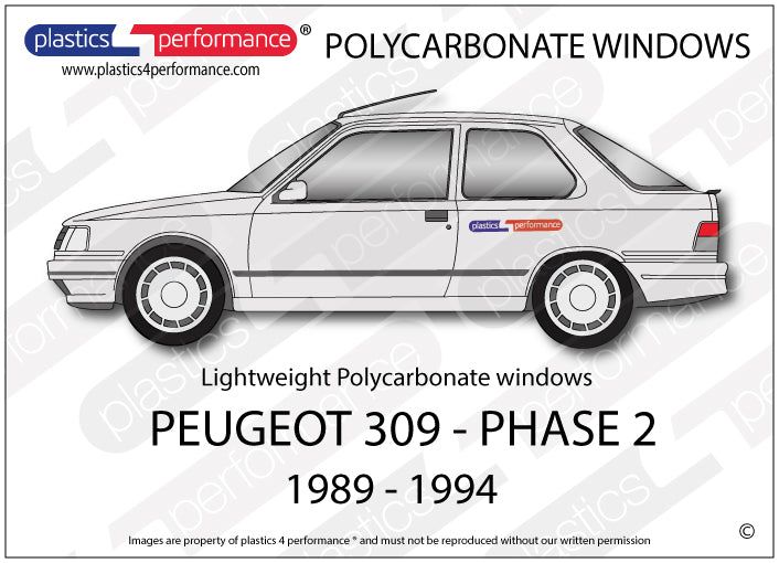 Carica immagine in Galleria Viewer, Vetri in Policarbonato per Peugeot 309 Fase 2 3 Porte

