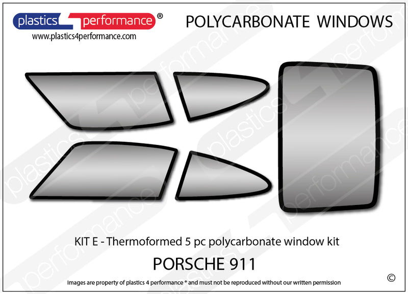 Carica immagine in Galleria Viewer, Vetri in Policarbonato per Porsche 911 Classic (64-89)
