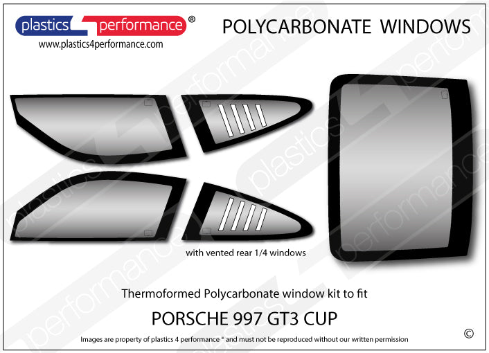 Carica immagine in Galleria Viewer, Vetri in Policarbonato per Porsche 911 GT3 Cup (997)
