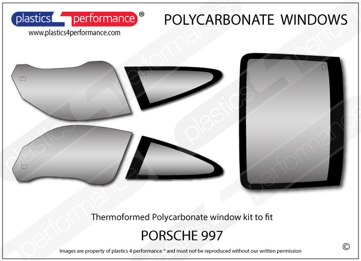 Carica immagine in Galleria Viewer, Vetri in Policarbonato per Porsche 911 (997)

