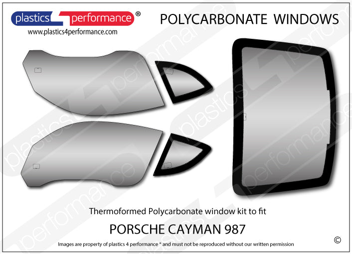 Carica immagine in Galleria Viewer, Vetri in Policarbonato per Porsche Cayman (987)
