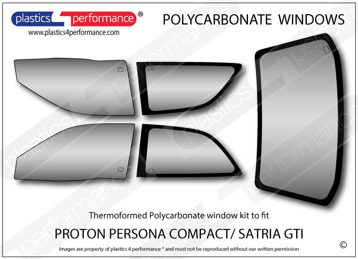 Vetri in Policarbonato per Proton Satria GTI / Persona Compact