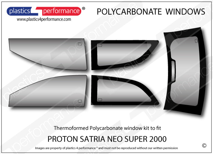 Vetri in Policarbonato per Proton Satria Neo Super 2000