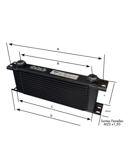 RADIATORE OLIO SETRAB 19 FILE 330MM M22X150