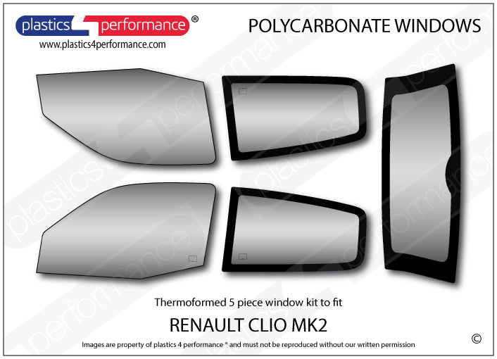 Carica immagine in Galleria Viewer, Vetri in Policarbonato per Renault Clio 2
