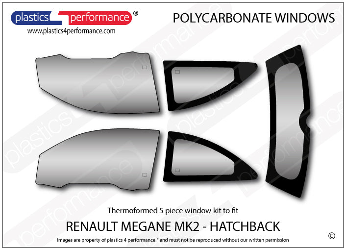 Carica immagine in Galleria Viewer, Vetri in Policarbonato per Renault Megane 2 incluso R26R
