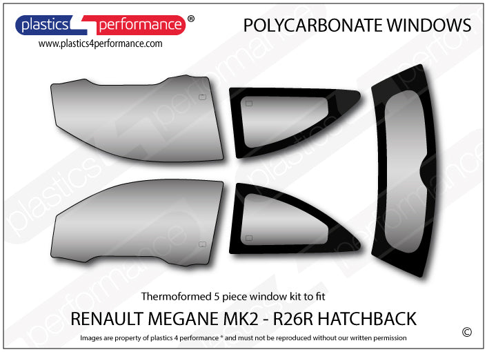 Vetri in Policarbonato per Renault Megane 2 incluso R26R