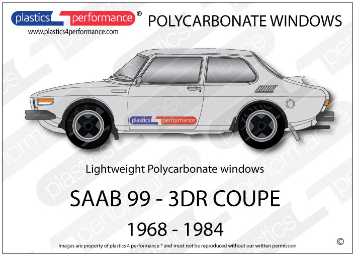 Carica immagine in Galleria Viewer, Vetri in Policarbonato per Saab 99 Coupé
