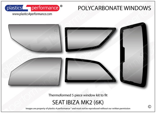 Vetri in Policarbonato per Seat Ibiza MK2 6K