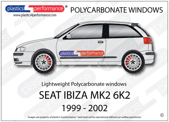 Carica immagine in Galleria Viewer, Vetri in Policarbonato per Seat Ibiza MK2 6K2 Facelift
