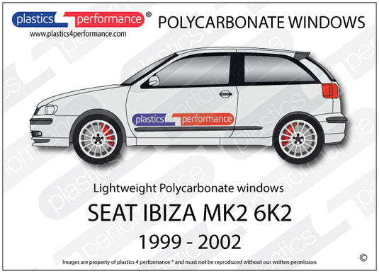 Vetri in Policarbonato per Seat Ibiza MK2 6K2 Facelift