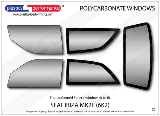 Vetri in Policarbonato per Seat Ibiza MK2 6K2 Facelift
