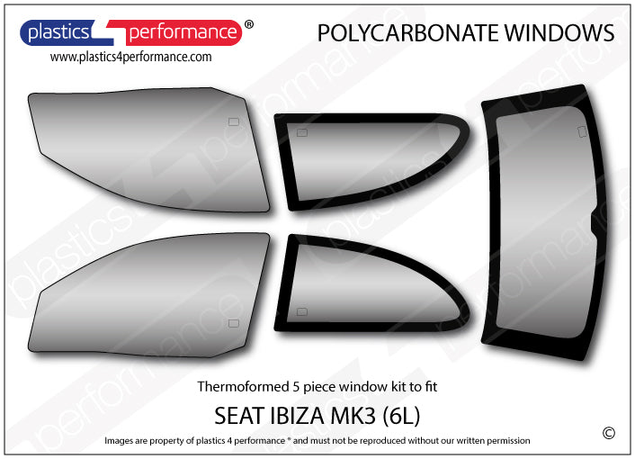 Carica immagine in Galleria Viewer, Vetri in Policarbonato per Seat Ibiza MK3 6L

