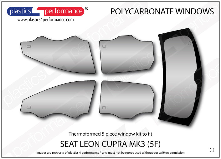 Vetri in Policarbonato per Seat Leon MK3 5F 5 Porte