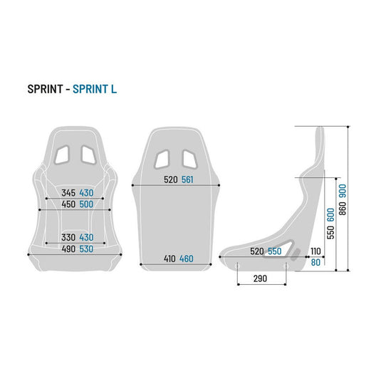 Sedile SPARCO SPRINT+ Taglia L tubolare FIA