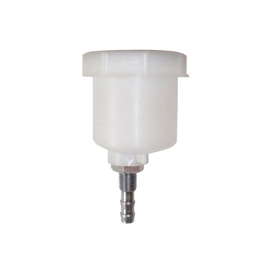 Serbatoio liquido freno OBP 100cc altezza 80mm diametro 58mm uscita liscia 9mm