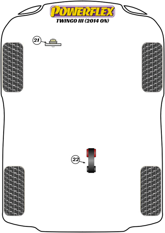 Schema silent block Powerflex per Renault Twingo 3 (2014+)