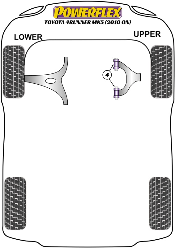 Schema silent block Powerflex per Toyota 4Runner (2009+)