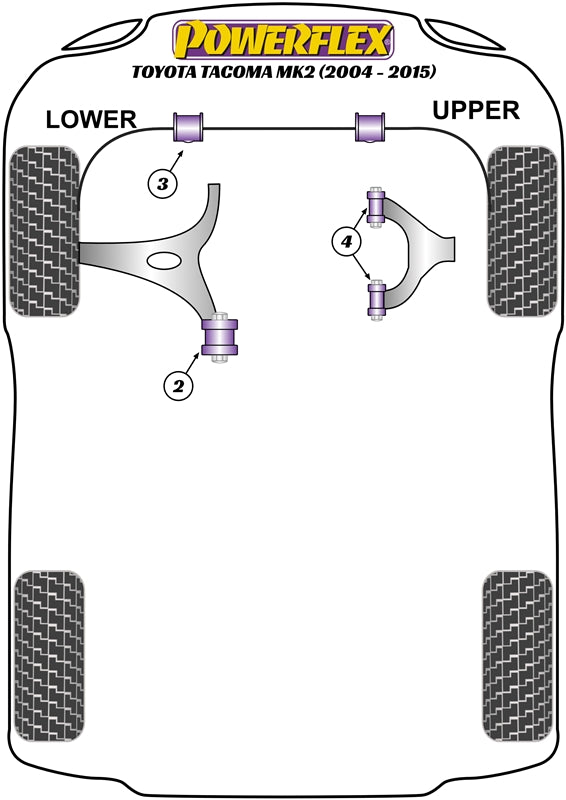 Schema silent block Powerflex per Toyota Tacoma (04-15)