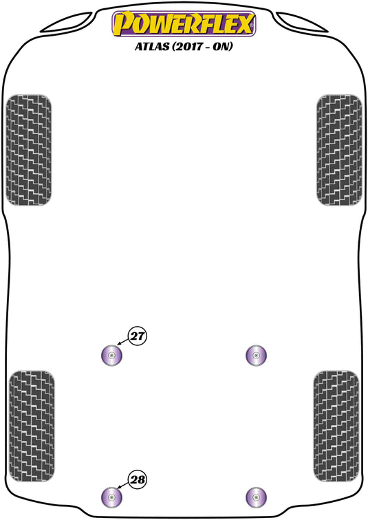 Schema silent block Powerflex per VW Atlas (2017+)