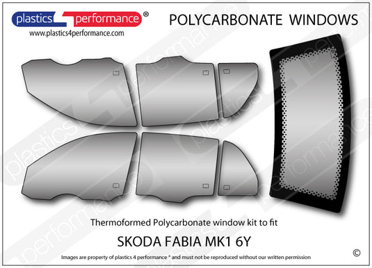Vetri in Policarbonato per Skoda Fabia MK1 6Y