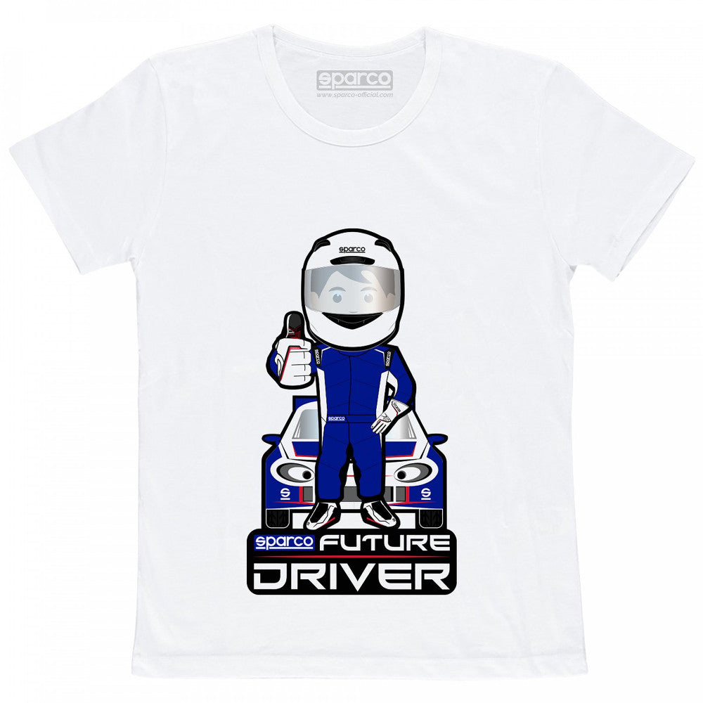 T-Shirt Bambino Sparco Future Driver - Bianco