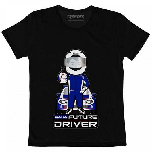 T-Shirt Bambino Sparco Future Driver - Nero