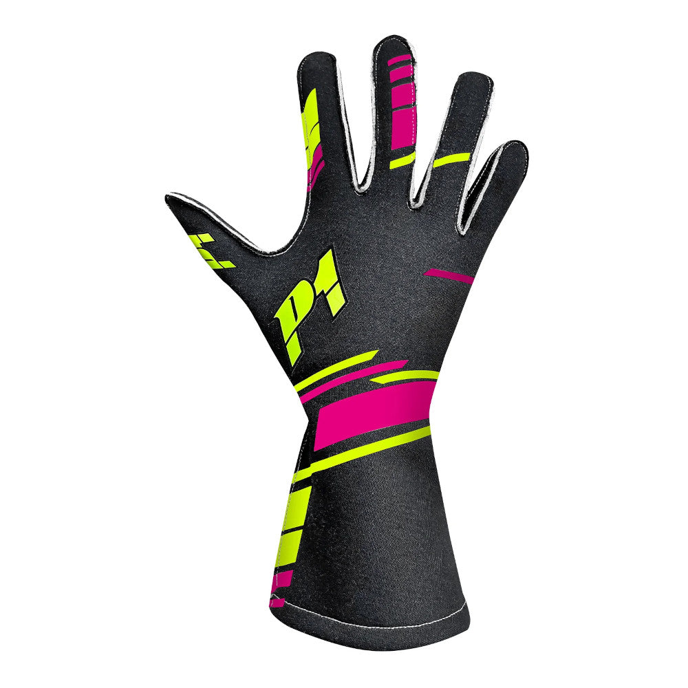 Guanti P1 Speed Nero / Fucsia (FIA 8856-2018)