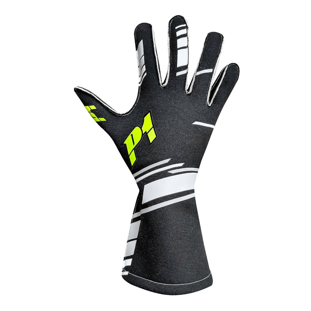 Guanti P1 Speed Nero / Bianco (FIA 8856-2018)