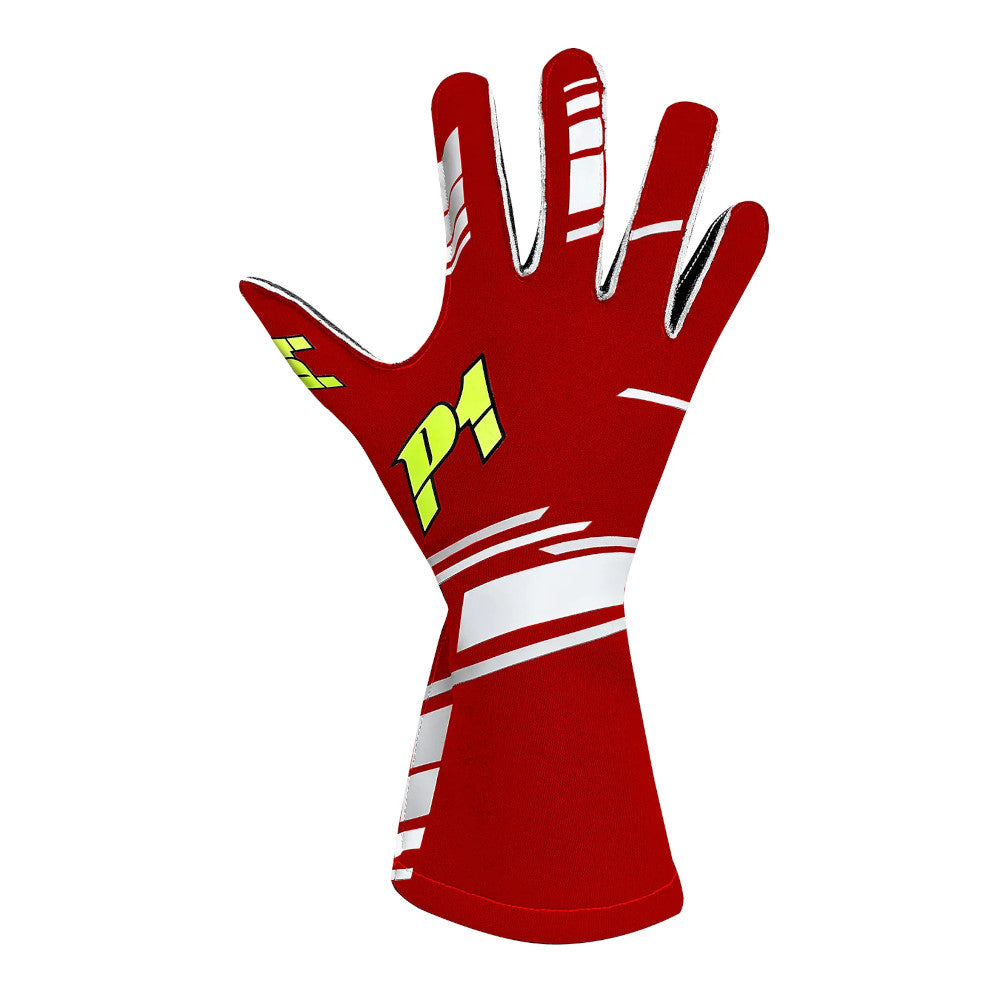 Guanti P1 Speed Rosso / Bianco (FIA 8856-2018)