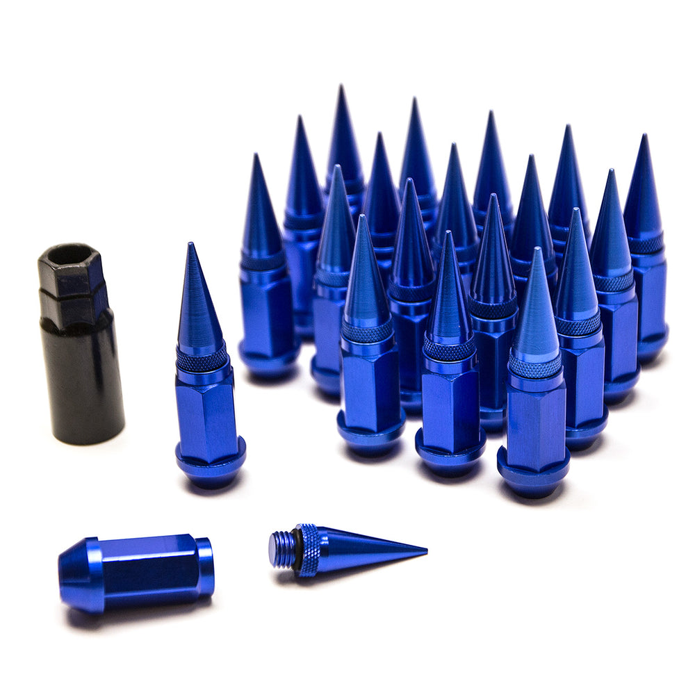 Dadi Spike Blu in Alluminio Forgiato - M12x1.5 (confezione da 20)