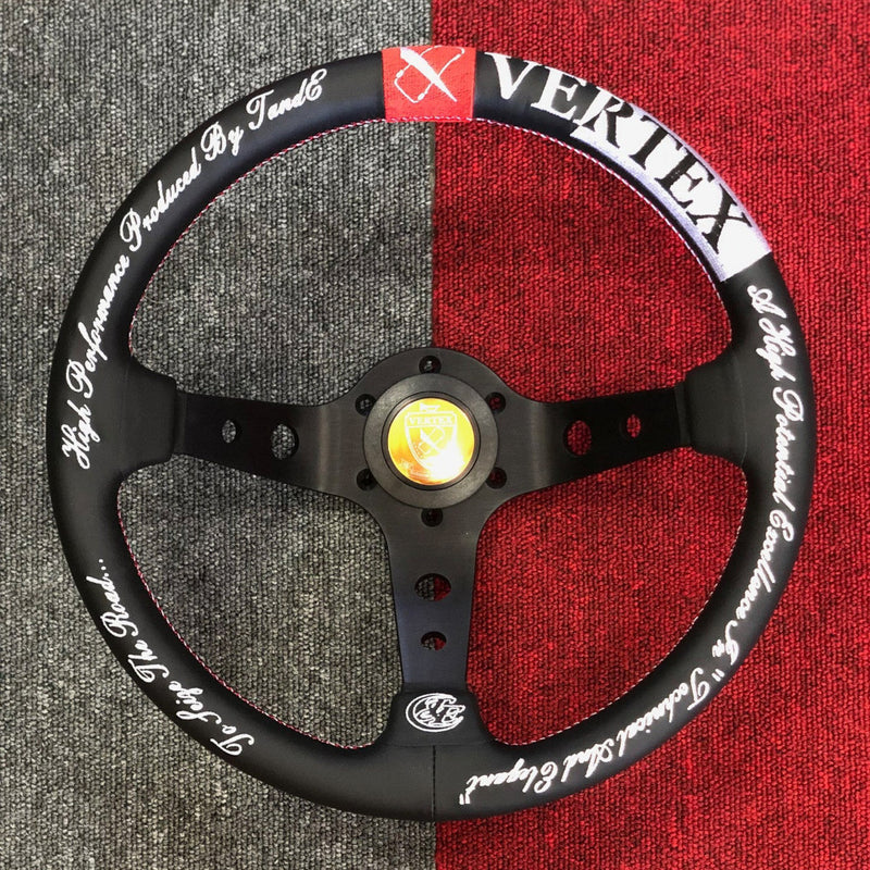 Carica immagine in Galleria Viewer, Volante Vertex Seize The Road a Calice (90 mm), Pelle Nera, Razze Nere - 33 cm
