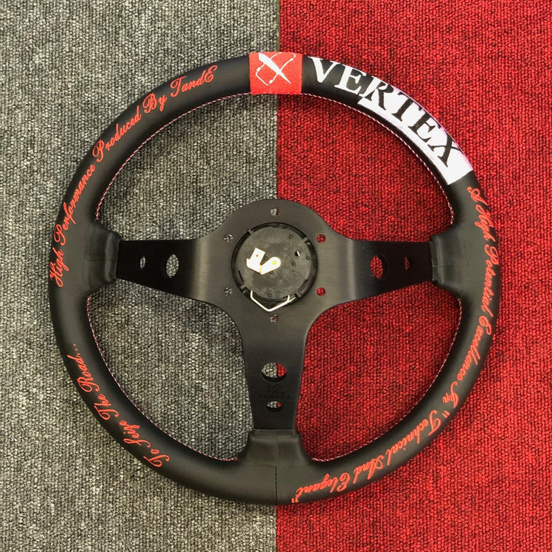 Carica immagine in Galleria Viewer, Volante Vertex Seize The Road a Calice (90 mm), Pelle Nera, Razze Nere - 33 cm
