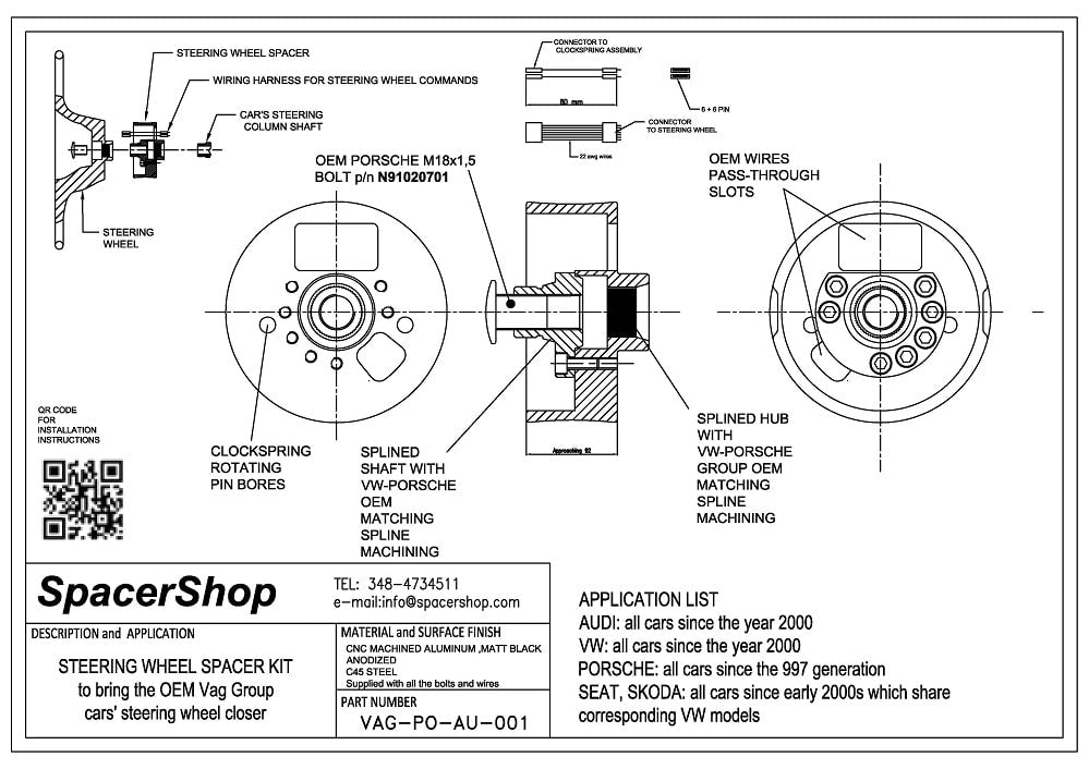 Distanziale Volante SpacerShop per Audi Q3