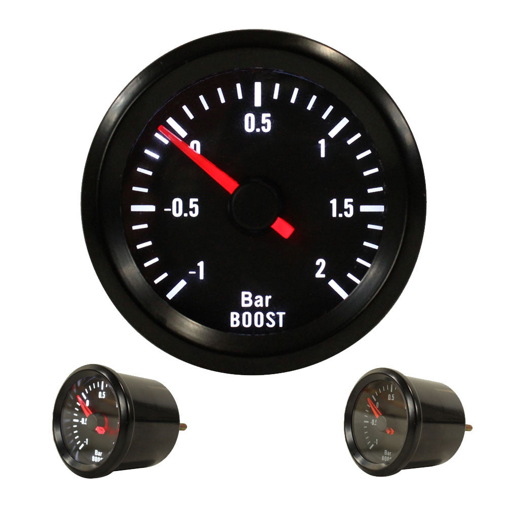 Manometro Pressione Turbo 52mm (2") Nero