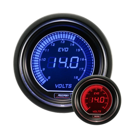 Strumento Prosport Voltmetro Digitale Diametro 52mm 8 a 18Volts
