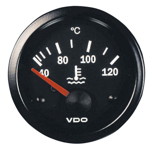 Strumento manometro VDO Cockpit International Temperatura Acqua 120°C Diametro 52 Fondo Nero